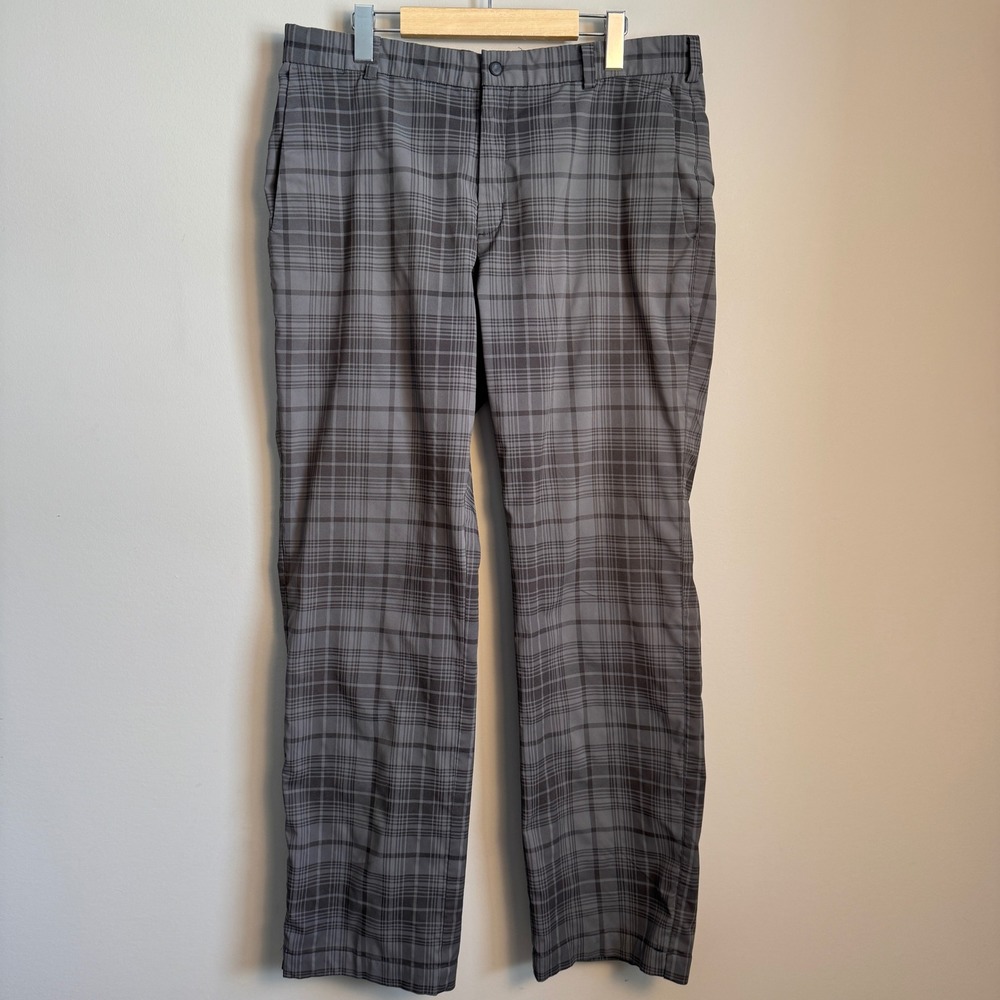 Nike Golf Tour Performance Dri-Fit Plaid Pants Gray Mens 34x32 Preppy Outdoors